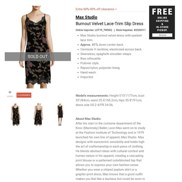 Max Studio Devere`Burned out Velvet Dres - Picture 8 of 8